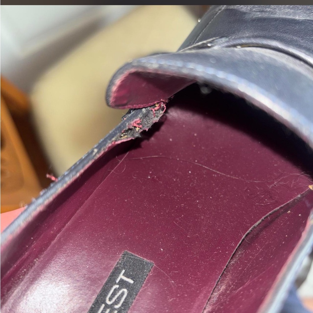 Nine West Black Leather Block Heel Loafers - Picture 4 of 5